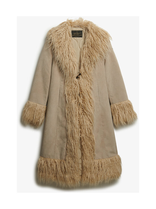 Superdry - Long Afghan -takki - 41D TAUPE | Stockmann - photo 1