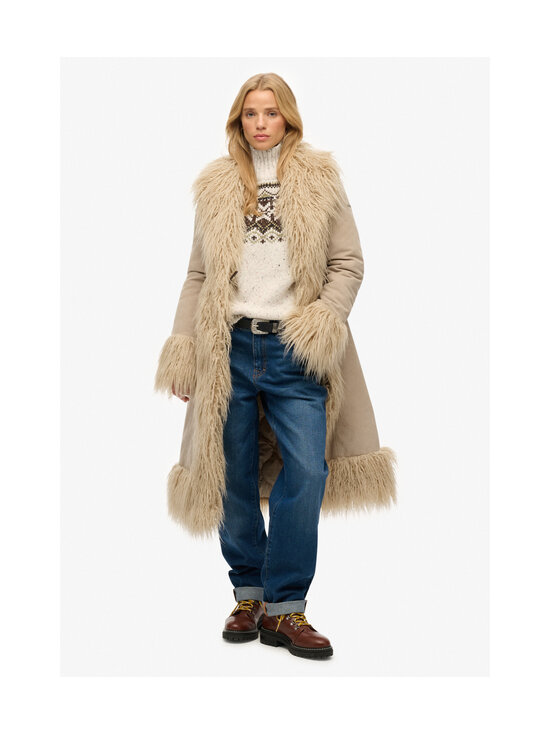 Superdry - Long Afghan -takki - 41D TAUPE | Stockmann - photo 2