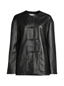 Róhe - Mandarin-nahkatakki - 001_308 BLACK | Stockmann