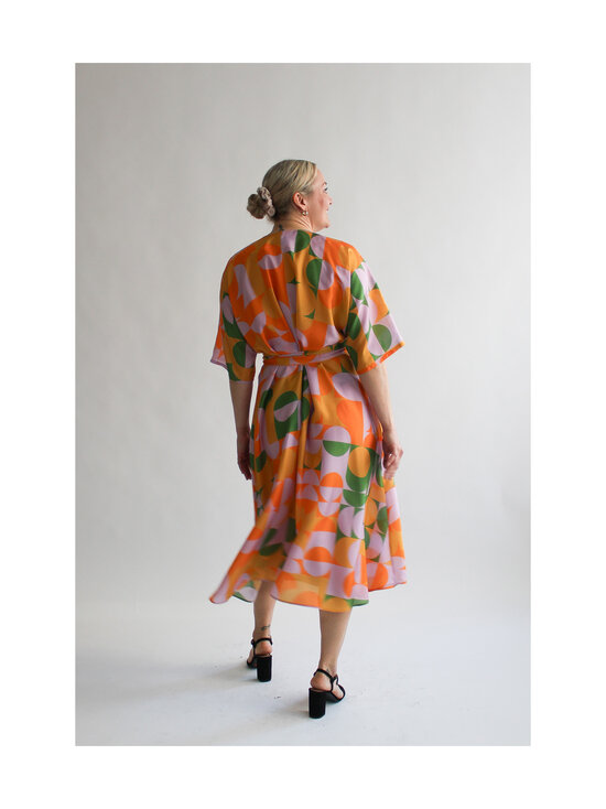 Lili Marleena - Graphic midi zīda kleita - ORANGE | Stockmann - photo 3