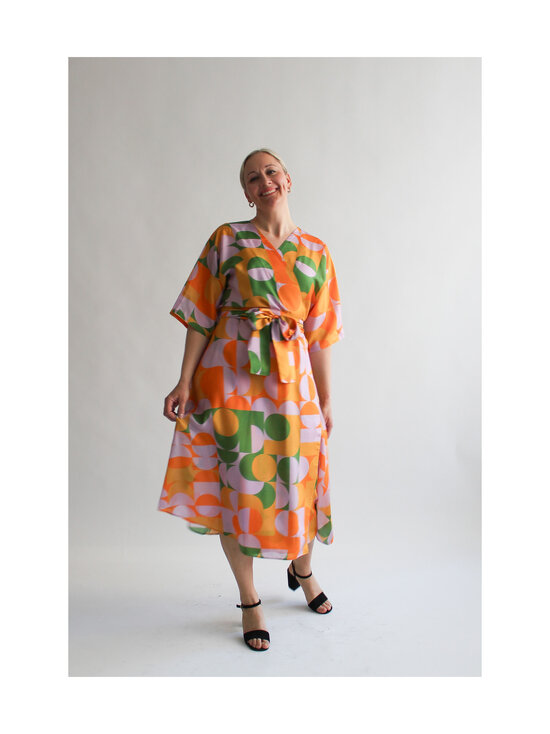 Lili Marleena - Graphic midi zīda kleita - ORANGE | Stockmann - photo 4