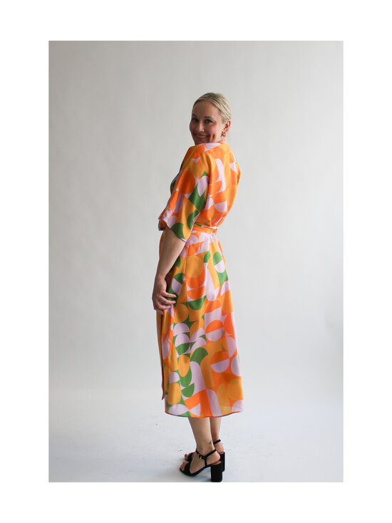 Lili Marleena - Graphic midi zīda kleita - ORANGE | Stockmann - photo 5