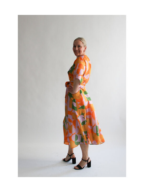 Lili Marleena - Graphic midi zīda kleita - ORANGE | Stockmann - photo 6