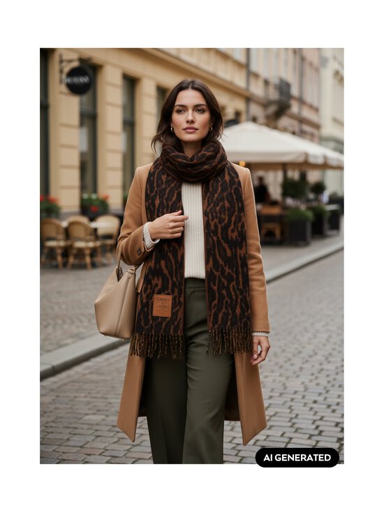 Ganni - Compact Leopard -villahuivi - ZZB RAWHIDE | Stockmann - photo 3