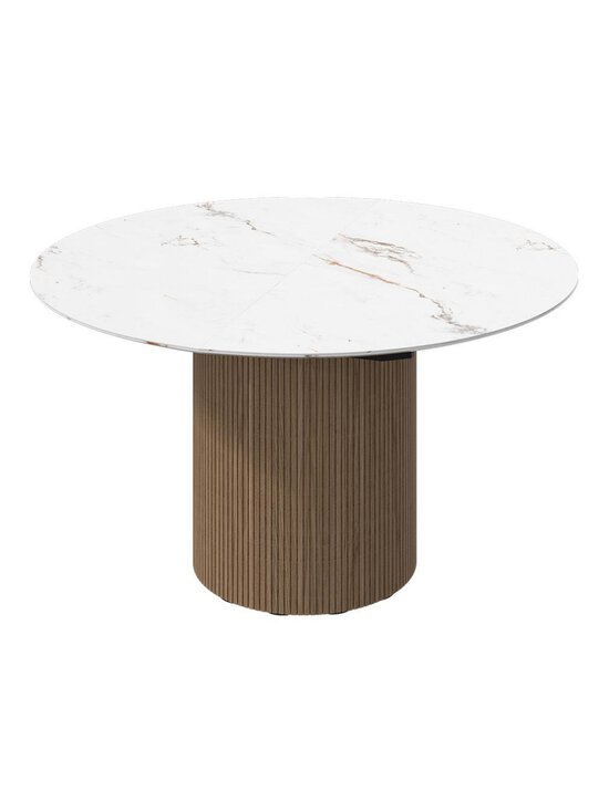 BoConcept - Santiago -jatkettava ruokapöytä valkoinen marmorikeramiikka / luonnonvärinen tammi ⌀ 135/181 cm - BEIGE | Stockmann - photo 1