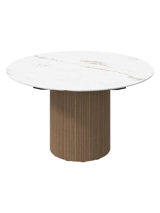 BoConcept - Santiago -jatkettava ruokapöytä valkoinen marmorikeramiikka / luonnonvärinen tammi ⌀ 135/181 cm - BEIGE | Stockmann - photo 2