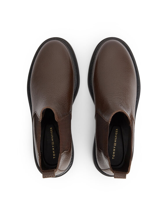 Tommy Hilfiger - Nahast Chelsea saapad Emboss Grain Leather - GT6 COCOA | Stockmann - photo 4