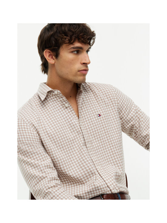 Tommy Hilfiger - Gingham Dobby Regular fit -flanellipaita - 0LY COASTAL TAUPE / CHECK | Stockmann - photo 5