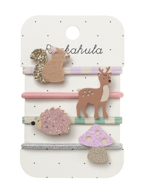 Rockahula - Enchanted Forest Friends -hiuslenkit 4-pack - BROWN | Stockmann - photo 1