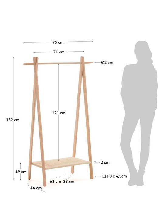 Kave Home - Natane-vaaterekki koivu 95 x 152 cm - BEIGE | Stockmann - photo 13
