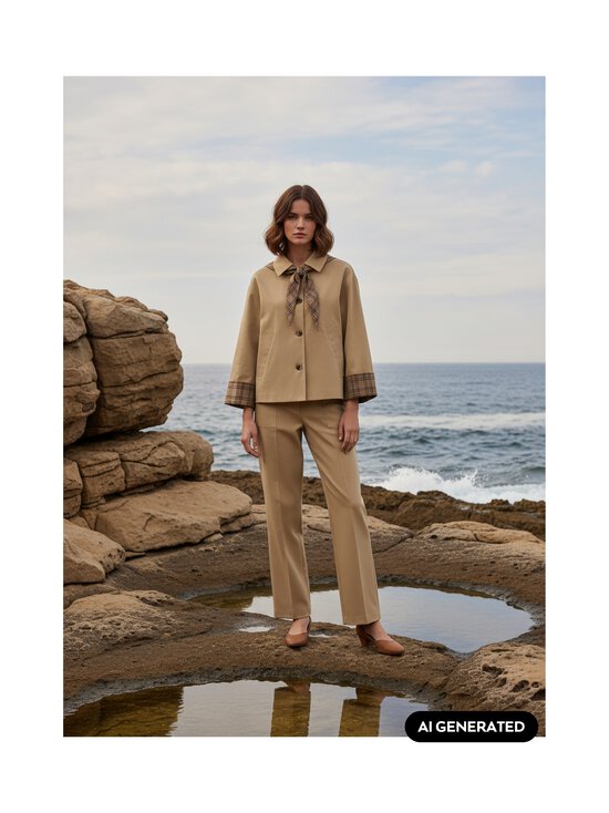 Vila - Viavara Detail -kevyt takki - FIELDS OF RYE DETAIL:CHECK SCARF | Stockmann - photo 3