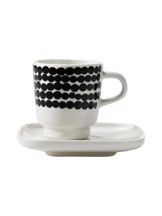 Marimekko - Espressotassi ja alustassi komplekt Siirtolapuutarha 0,5 dl - MUSTA/VALKOINEN | Stockmann - photo 1