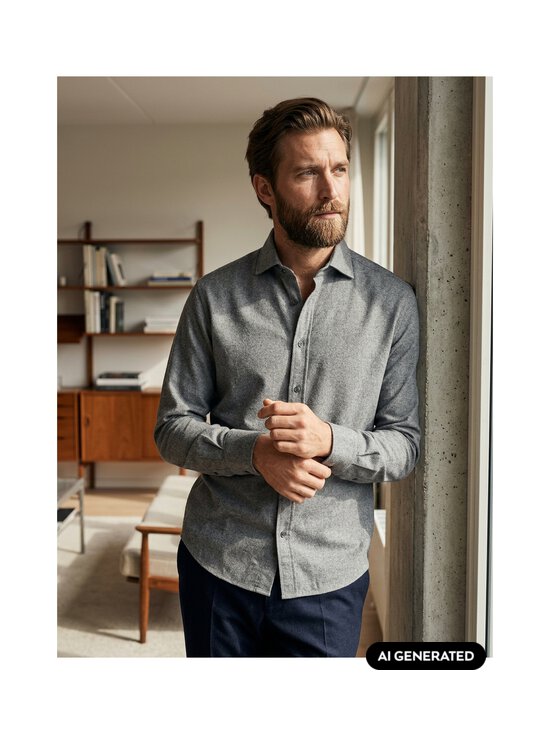 Only & Sons - OnsSalon Slim -kauluspaita - MEDIUM GREY MELANGE | Stockmann - photo 4