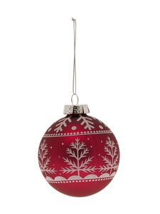 Casa Stockmann - Snowflake-lasipallo 7,9 cm - RED/WHITE | Stockmann