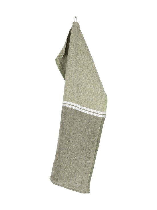 Lapuan Kankurit - Venla-pellavapyyhe - 4 MELANGE OLIVE-WHITE | Stockmann - photo 1