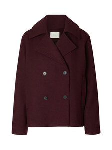Selected - SlwZia Alma Wool Blend -kangastakki - TAWNY PORT DETAIL:MELANGE | Stockmann