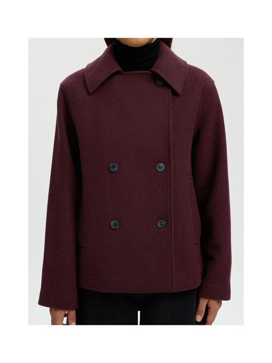 Selected - SlwZia Alma Wool Blend -kangastakki - TAWNY PORT DETAIL:MELANGE | Stockmann - photo 5