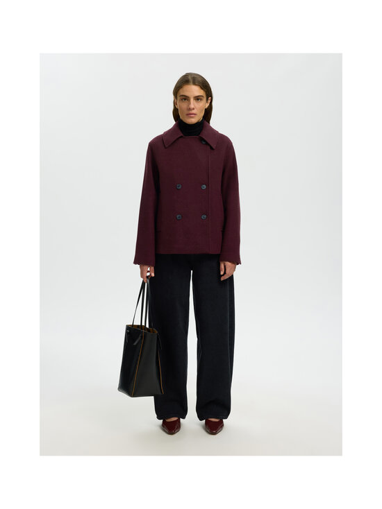 Selected - SlwZia Alma Wool Blend -kangastakki - TAWNY PORT DETAIL:MELANGE | Stockmann - photo 6