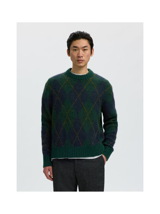Selected - Kudum SlmRai Argyle - PINE GROVE DETAIL:NAVY BLAZER / FIR GREEN | Stockmann - photo 5