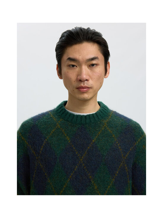 Selected - Kudum SlmRai Argyle - PINE GROVE DETAIL:NAVY BLAZER / FIR GREEN | Stockmann - photo 6