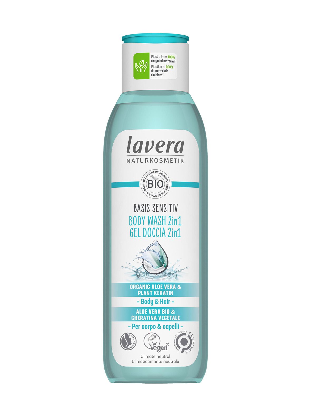 lavera Basis sensitiv body wash 2in1 -puhdistusgeeli 250 ml