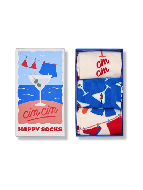 Happy Socks - Cin Cin Socks Gift Set -sukat 3-pack - 1000 WHITE | Stockmann - photo 4