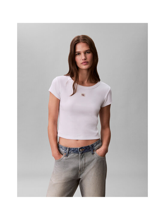 Calvin Klein Jeans - Baby Rib t-paita - YAA BRIGHT WHITE | Stockmann - photo 3