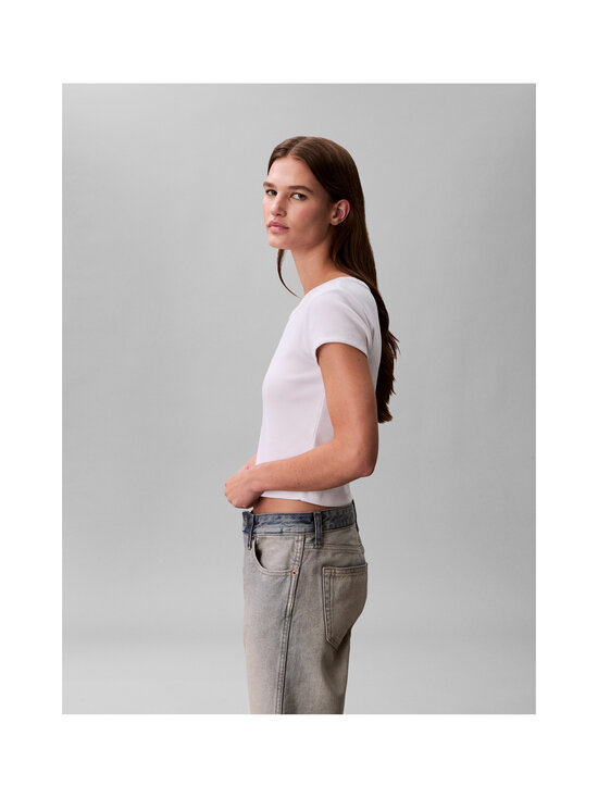 Calvin Klein Jeans - Baby Rib t-paita - YAA BRIGHT WHITE | Stockmann - photo 6
