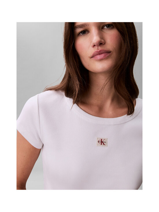Calvin Klein Jeans - Baby Rib t-paita - YAA BRIGHT WHITE | Stockmann - photo 7