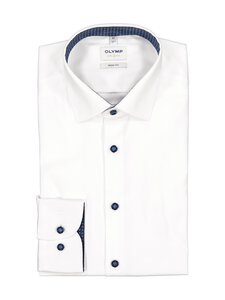 Olymp - Triiksärk Body Fit Contrast Button & Trim - 00 WHITE | Stockmann