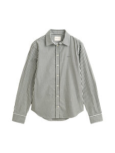 GANT - Classic Poplin Striped kreklblūze - 377 MOSSY GREEN | Stockmann