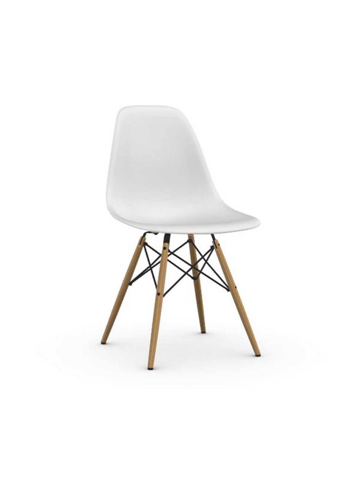 Eames dsw re -tuoli cotton white/hunajasaarni