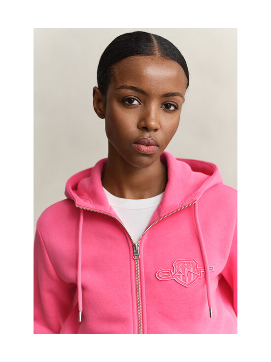 GANT - Regular Tonal Shield Zip jaka ar kapuci - 661 BRIGHT FUSCHIA | Stockmann - photo 3