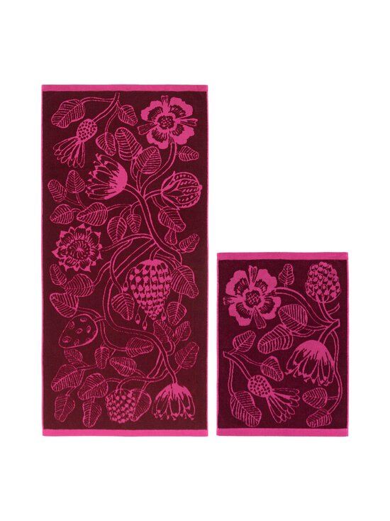 Marimekko - Tiara-pyyhepakkaus 70 x 150 cm + 50 x 70 cm - 333 BURGUNDY, PINK | Stockmann - photo 1