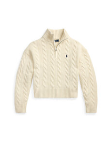 Polo Ralph Lauren - Half Zip -palmikkoneule - 003 AUTHENTIC CREAM | Stockmann