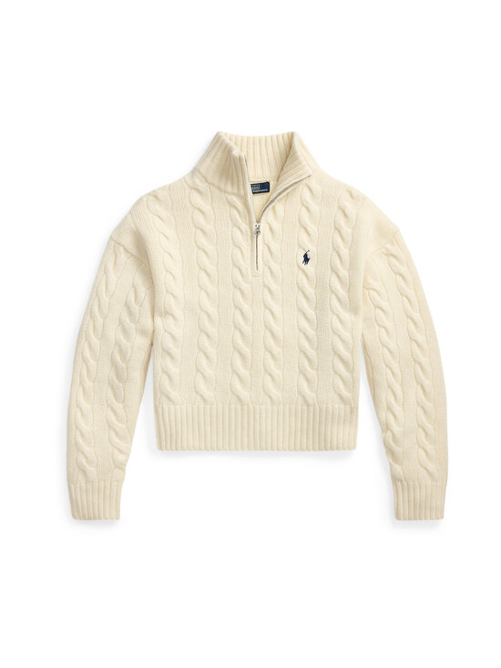 Polo Ralph Lauren - Half Zip -palmikkoneule - 003 AUTHENTIC CREAM | Stockmann - photo 1
