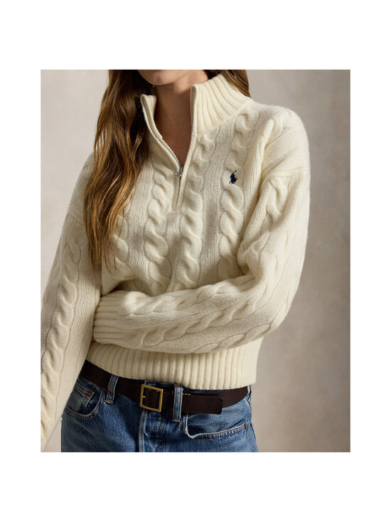 Polo Ralph Lauren - Half Zip -palmikkoneule - 003 AUTHENTIC CREAM | Stockmann - photo 4