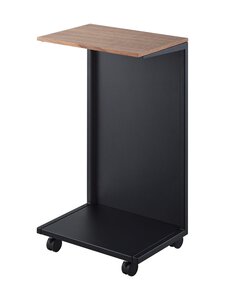 Yamazaki - Tower Semi-Closed Wood Top Casters -sivupöytä - BLACK | Stockmann