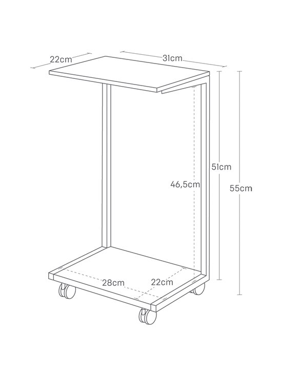 Yamazaki - Tower Semi-Closed Wood Top Casters -sivupöytä - BLACK | Stockmann - photo 2