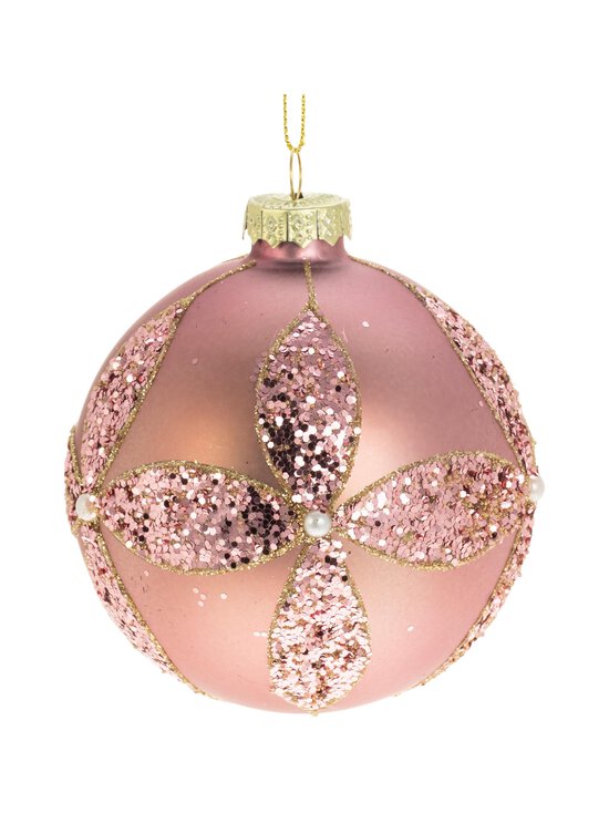 Weiste - Glitter Flowers Rosa -lasipallo 8 cm - PINK | Stockmann - photo 1