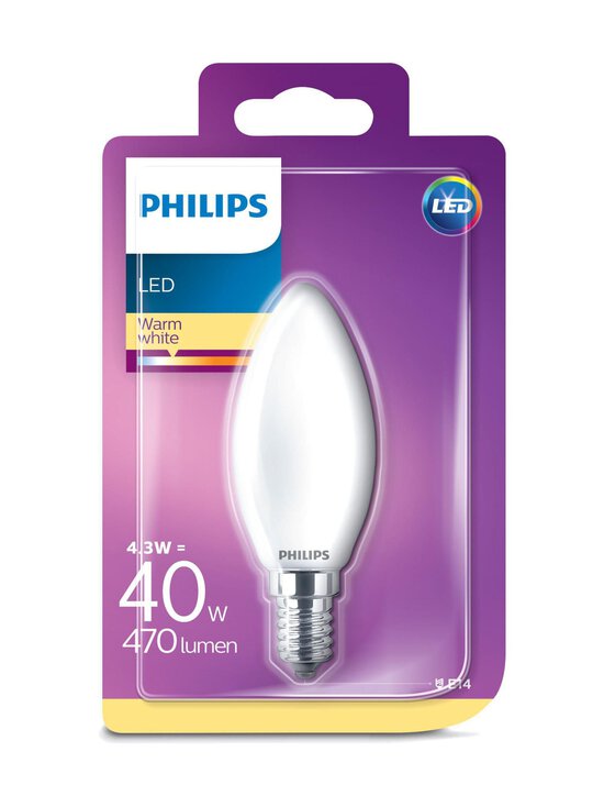 Philips - LED Classic 4,3 W B35 E14 -kynttilälamppu - WHITE - photo 2 Philips - LED Classic 4,3 W B35 E14 -kynttilälamppu - WHITE | Stockmann - photo 2
