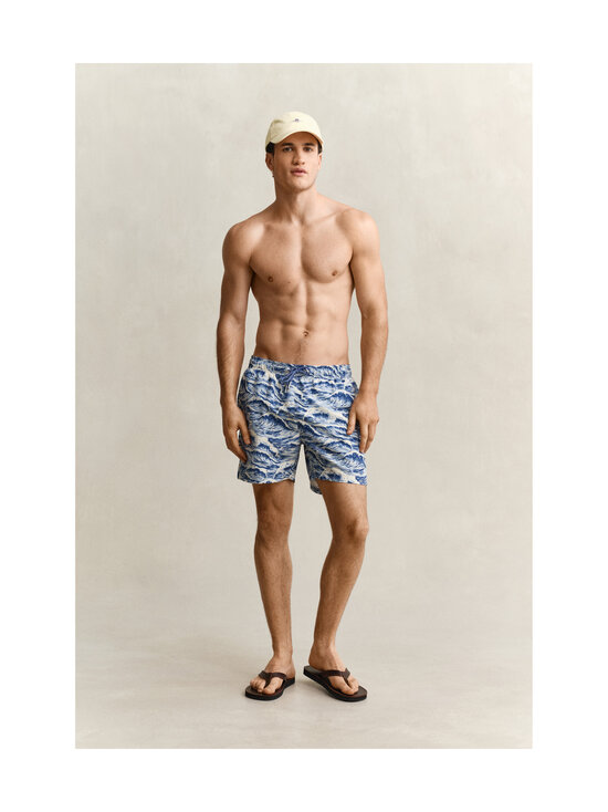 GANT - Waves-printtikuvioidut uimashortsit - 442 VINTAGE BLUE | Stockmann - photo 2