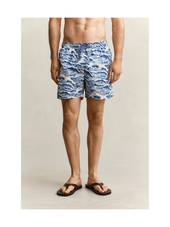 GANT - Waves-printtikuvioidut uimashortsit - 442 VINTAGE BLUE | Stockmann - photo 4