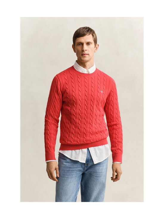 GANT - Palmikkoes kampsun Cotton Cable C-neck - 641 ROSE RED | Stockmann - photo 2