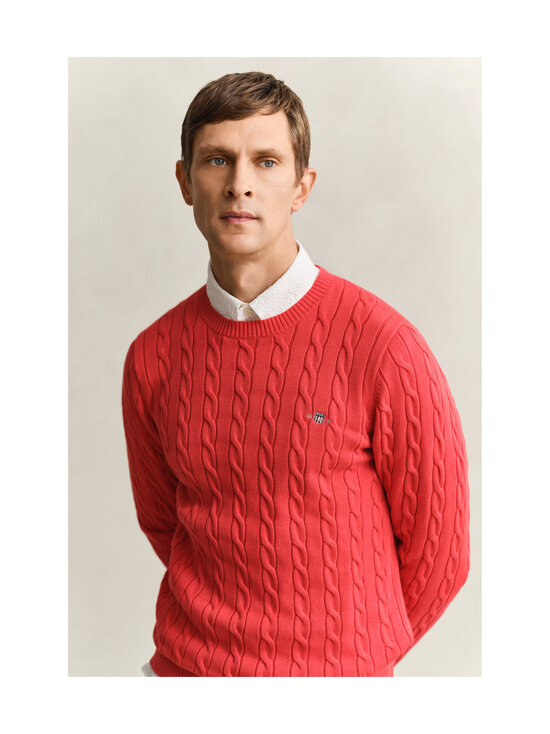 GANT - Palmikkoes kampsun Cotton Cable C-neck - 641 ROSE RED | Stockmann - photo 4