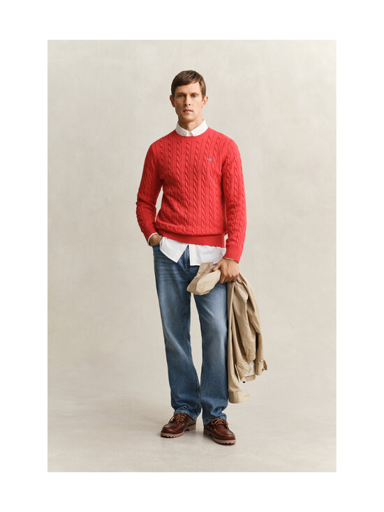 GANT - Palmikkoes kampsun Cotton Cable C-neck - 641 ROSE RED | Stockmann - photo 5