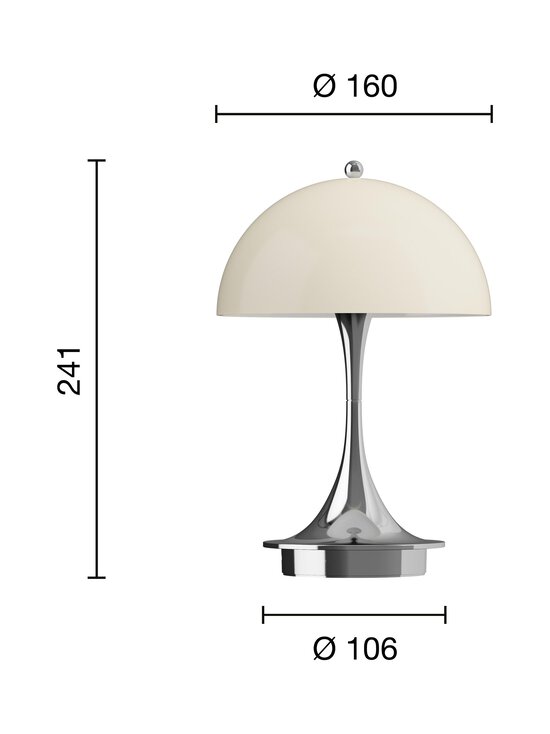 Louis Poulsen - Panthella 160 Portable V3 -kannettava pöytävalaisin - CHROME OPAL BEIGE - photo 3 Louis Poulsen - Panthella 160 Portable V3 -kannettava pöytävalaisin - CHROME OPAL BEIGE | Stockmann - photo 3