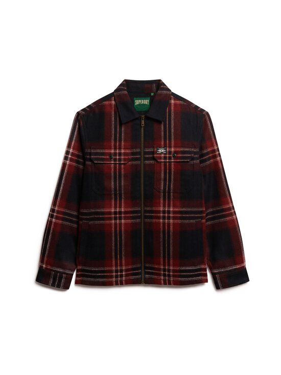 Superdry - Särkjakk Wool Miller Zip Overshirt - H8S MICHIGAN CHECK NAVY | Stockmann - photo 1