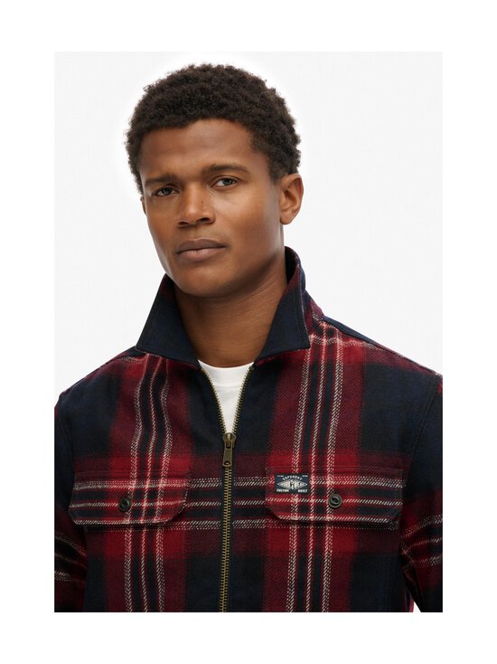 Superdry - Särkjakk Wool Miller Zip Overshirt - H8S MICHIGAN CHECK NAVY | Stockmann - photo 4