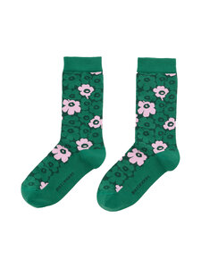 Marimekko - Linjaus Pikkuinen Unikko -sukat - 663 GREEN, DARK GREEN, PINK | Stockmann